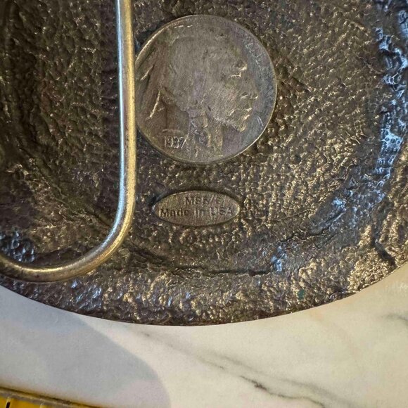 vintage 1988 Siskiyou Buckle Co. Buffalo Nickel Belt Turquoise - Picture 6 of 11